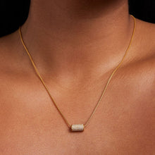 Load image into Gallery viewer, Sticks and Steel Petite Pave Mini Tube Necklace