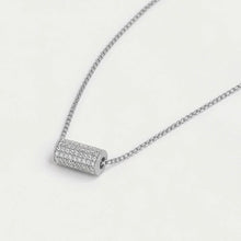 Load image into Gallery viewer, Sticks and Steel Petite Pave Mini Tube Necklace