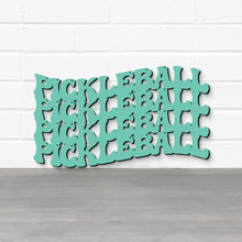 Load image into Gallery viewer, Spunky Fluff Proudly handmade in South Dakota, USA Pickleball Wavy Retro Groovy Wall Art