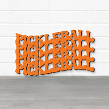 Load image into Gallery viewer, Spunky Fluff Proudly handmade in South Dakota, USA Small / Orange Pickleball Wavy Retro Groovy Wall Art