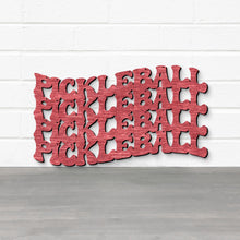 Load image into Gallery viewer, Spunky Fluff Proudly handmade in South Dakota, USA Small / Weathered Red Pickleball Wavy Retro Groovy Wall Art