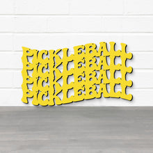 Load image into Gallery viewer, Spunky Fluff Proudly handmade in South Dakota, USA Small / Yellow Pickleball Wavy Retro Groovy Wall Art
