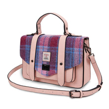 Load image into Gallery viewer, Islander UK Pink and Blue Tartan Large Satchel