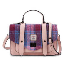 Load image into Gallery viewer, Islander UK Pink and Blue Tartan Large Satchel