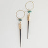 Commonform Jewelry - Earrings Quill + Turquoise Hoops Black