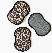 Load image into Gallery viewer, Once Again Home Kitchen & Home Leopard Pecan Reusable Scrubber Sponges – Set of 3