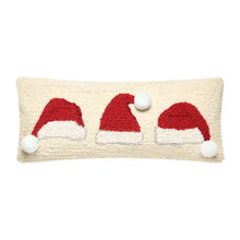 Load image into Gallery viewer, Peking Handicraft Pillow Santa Hat Trio Poms Pillow