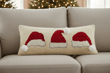 Load image into Gallery viewer, Peking Handicraft Pillow Santa Hat Trio Poms Pillow