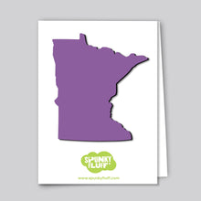 Load image into Gallery viewer, Spunky Fluff Proudly handmade in South Dakota, USA Purple State Pride State Shape Magnets