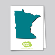Load image into Gallery viewer, Spunky Fluff Proudly handmade in South Dakota, USA Teal State Pride State Shape Magnets