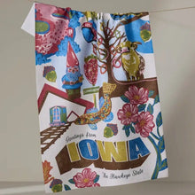 Load image into Gallery viewer, Geometry Home Decor - Linens - Geometry Kitchen Tea Towel - Greetings from Iowa
