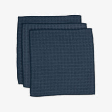 Load image into Gallery viewer, Geometry Towels Midnight Blue Washcloth Set - Waffle