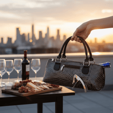 Load image into Gallery viewer, Cork Pops Wine Accessories Wine Purse – Black Croc | Cork Pops