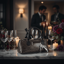 Load image into Gallery viewer, Cork Pops Wine Accessories Wine Purse – Black Croc | Cork Pops