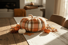 Load image into Gallery viewer, Collins Painting & Design Home Decor - Seasonal XL Autumn Plaid Fabric Pumpkins