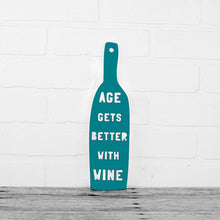 Load image into Gallery viewer, Spunky Fluff Proudly handmade in South Dakota, USA Teal Age Gets Better With Wine