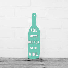 Load image into Gallery viewer, Spunky Fluff Proudly handmade in South Dakota, USA Turquoise Age Gets Better With Wine