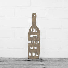 Load image into Gallery viewer, Spunky Fluff Proudly handmade in South Dakota, USA Weathered Brown Age Gets Better With Wine