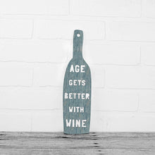 Load image into Gallery viewer, Spunky Fluff Proudly handmade in South Dakota, USA Weathered Denim Age Gets Better With Wine