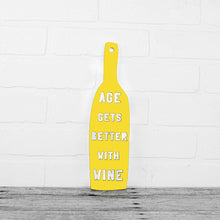 Load image into Gallery viewer, Spunky Fluff Proudly handmade in South Dakota, USA Yellow Age Gets Better With Wine