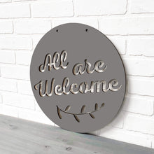 Load image into Gallery viewer, Spunky Fluff Proudly handmade in South Dakota, USA Charcoal Gray All Are Welcome