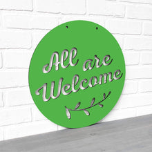 Load image into Gallery viewer, Spunky Fluff Proudly handmade in South Dakota, USA Grass Green All Are Welcome