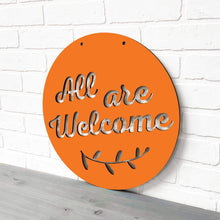 Load image into Gallery viewer, Spunky Fluff Proudly handmade in South Dakota, USA Orange All Are Welcome