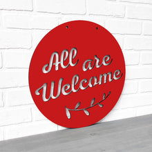 Load image into Gallery viewer, Spunky Fluff Proudly handmade in South Dakota, USA Red All Are Welcome