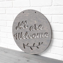 Load image into Gallery viewer, Spunky Fluff Proudly handmade in South Dakota, USA Weathered Gray All Are Welcome
