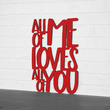 Load image into Gallery viewer, Spunky Fluff Proudly handmade in South Dakota, USA Large / Red All Of Me Loves All Of You