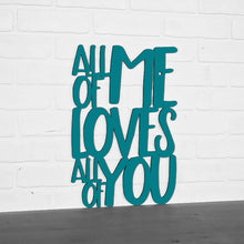 Load image into Gallery viewer, Spunky Fluff Proudly handmade in South Dakota, USA Large / Teal All Of Me Loves All Of You