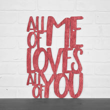 Load image into Gallery viewer, Spunky Fluff Proudly handmade in South Dakota, USA Large / Weathered Red All Of Me Loves All Of You