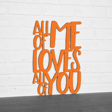 Load image into Gallery viewer, Spunky Fluff Proudly handmade in South Dakota, USA Medium / Orange All Of Me Loves All Of You