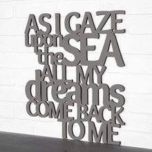 Load image into Gallery viewer, Spunky Fluff Proudly handmade in South Dakota, USA Charcoal Gray As I Gaze At The Sea All My Dreams Come Back To Me