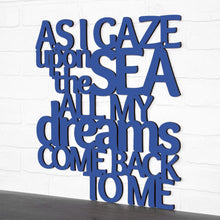 Load image into Gallery viewer, Spunky Fluff Proudly handmade in South Dakota, USA Cobalt Blue As I Gaze At The Sea All My Dreams Come Back To Me