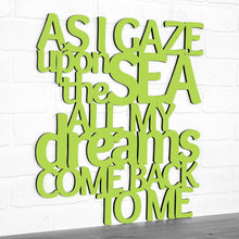 Load image into Gallery viewer, Spunky Fluff Proudly handmade in South Dakota, USA Pear Green As I Gaze At The Sea All My Dreams Come Back To Me