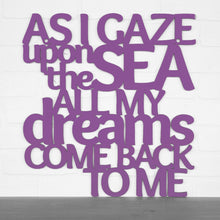 Load image into Gallery viewer, Spunky Fluff Proudly handmade in South Dakota, USA Purple As I Gaze At The Sea All My Dreams Come Back To Me