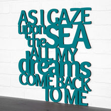 Load image into Gallery viewer, Spunky Fluff Proudly handmade in South Dakota, USA Teal As I Gaze At The Sea All My Dreams Come Back To Me