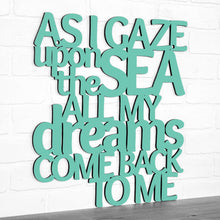 Load image into Gallery viewer, Spunky Fluff Proudly handmade in South Dakota, USA Turquoise As I Gaze At The Sea All My Dreams Come Back To Me