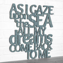 Load image into Gallery viewer, Spunky Fluff Proudly handmade in South Dakota, USA Weathered Denim As I Gaze At The Sea All My Dreams Come Back To Me