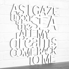 Load image into Gallery viewer, Spunky Fluff Proudly handmade in South Dakota, USA White As I Gaze At The Sea All My Dreams Come Back To Me