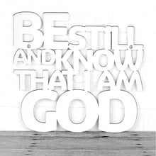 Load image into Gallery viewer, Spunky Fluff Proudly handmade in South Dakota, USA Medium / White Be Still And Know That I Am God