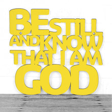 Load image into Gallery viewer, Spunky Fluff Proudly handmade in South Dakota, USA Medium / Yellow Be Still And Know That I Am God