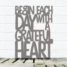 Load image into Gallery viewer, Spunky Fluff Proudly handmade in South Dakota, USA Medium / Charcoal Gray Begin Each Day with a Grateful Heart