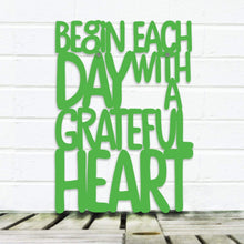 Load image into Gallery viewer, Spunky Fluff Proudly handmade in South Dakota, USA Medium / Grass Green Begin Each Day with a Grateful Heart