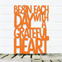 Load image into Gallery viewer, Spunky Fluff Proudly handmade in South Dakota, USA Medium / Orange Begin Each Day with a Grateful Heart