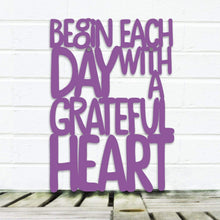 Load image into Gallery viewer, Spunky Fluff Proudly handmade in South Dakota, USA Medium / Purple Begin Each Day with a Grateful Heart