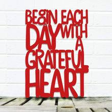 Load image into Gallery viewer, Spunky Fluff Proudly handmade in South Dakota, USA Medium / Red Begin Each Day with a Grateful Heart