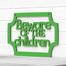 Load image into Gallery viewer, Spunky Fluff Proudly handmade in South Dakota, USA Grass Green Beware of the Children