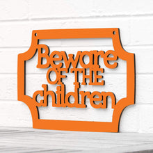 Load image into Gallery viewer, Spunky Fluff Proudly handmade in South Dakota, USA Orange Beware of the Children